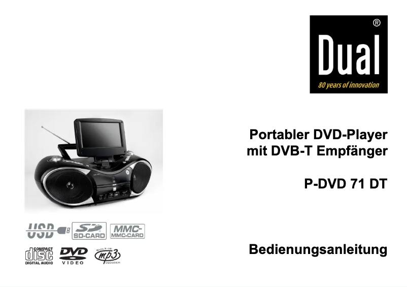 Page n°1 - Manuel utilisateur Dual P-DVD 71 DT