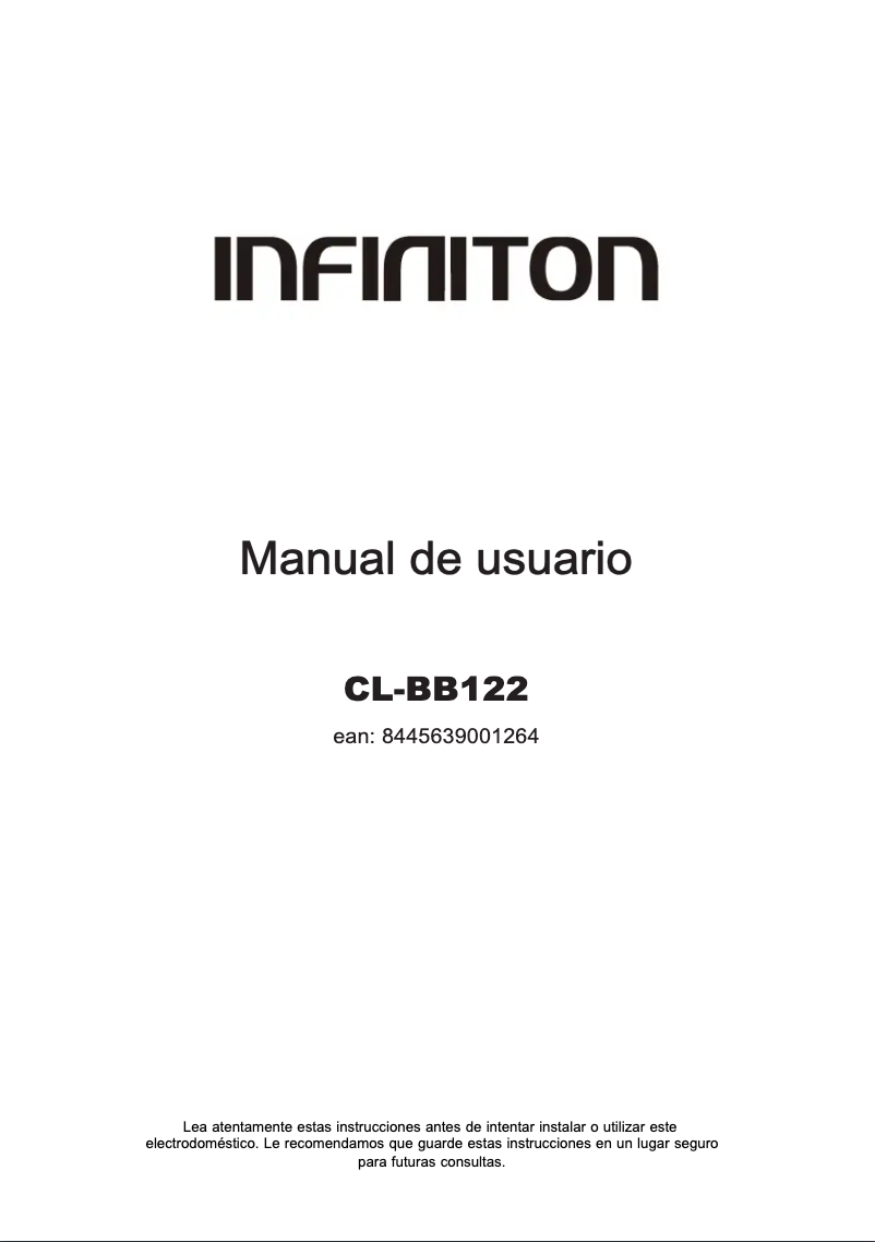 Page n°1 - Manuel utilisateur Infiniton CL-BB122