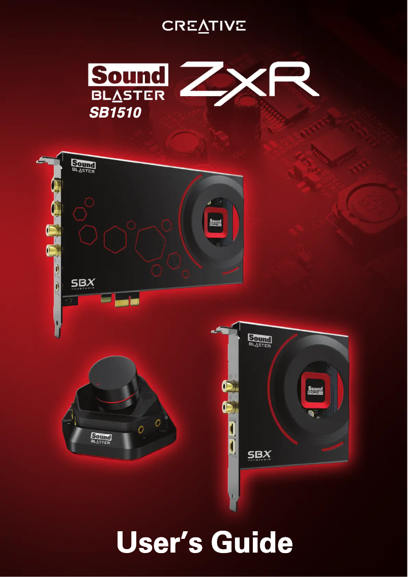 Image de la première page du manuel de l'appareil Sound Blaster ZxR