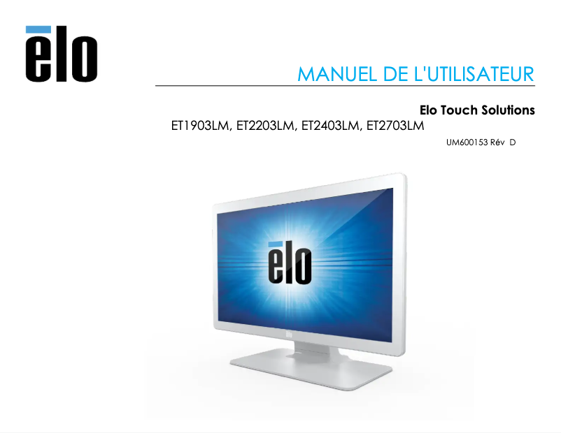 Página 1 del manual Manual de usuario Elo 2203LM