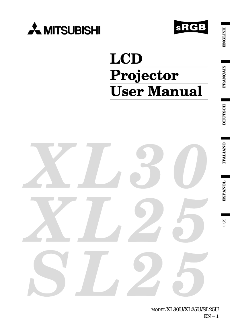 Page 1 de la notice Manuel utilisateur Mitsubishi SL25U