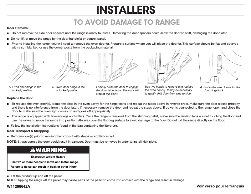 Page 1 de la notice Instructions / montage JennAir JGRP430HM