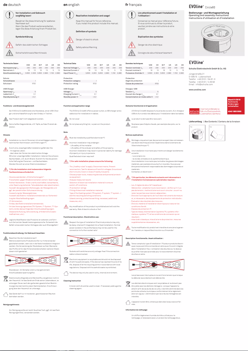 Page 1 de la notice Manuel utilisateur EVOline Circle 80