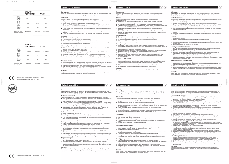 Page n°1 - Manuel utilisateur Rexel V50