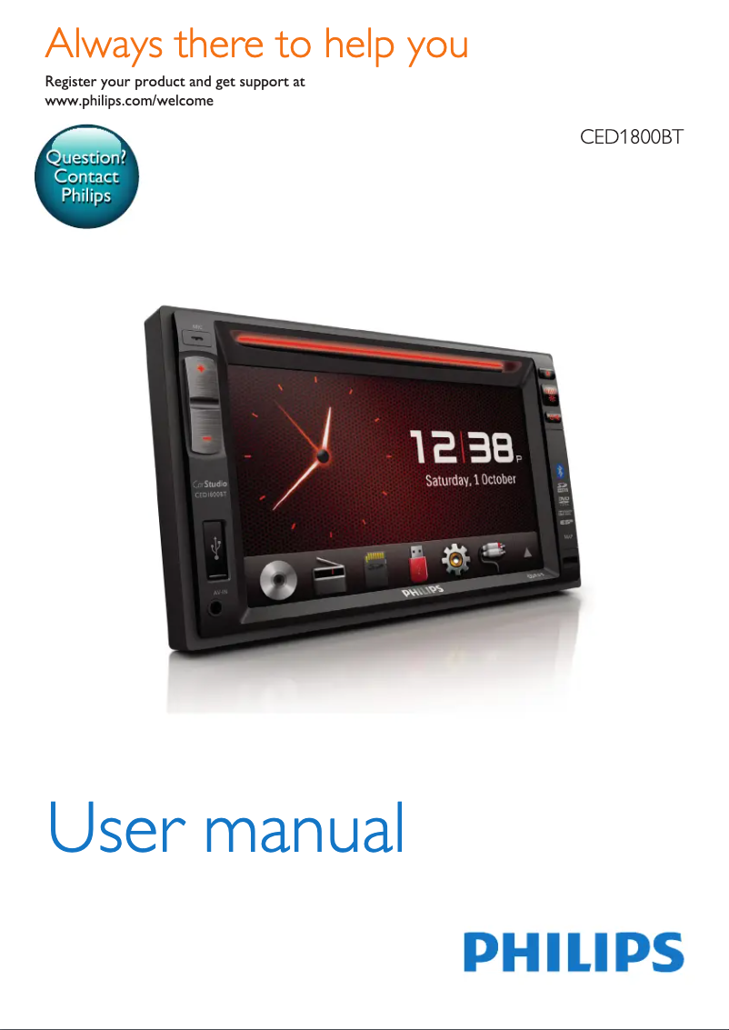 Page 1 de la notice Manuel utilisateur Philips CED1800BT