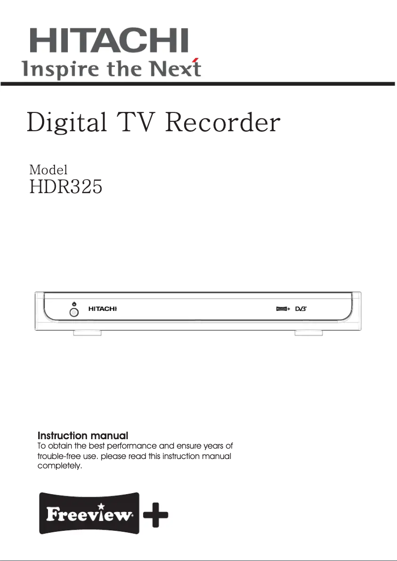 Page 1 de la notice Manuel utilisateur Hitachi HDR325