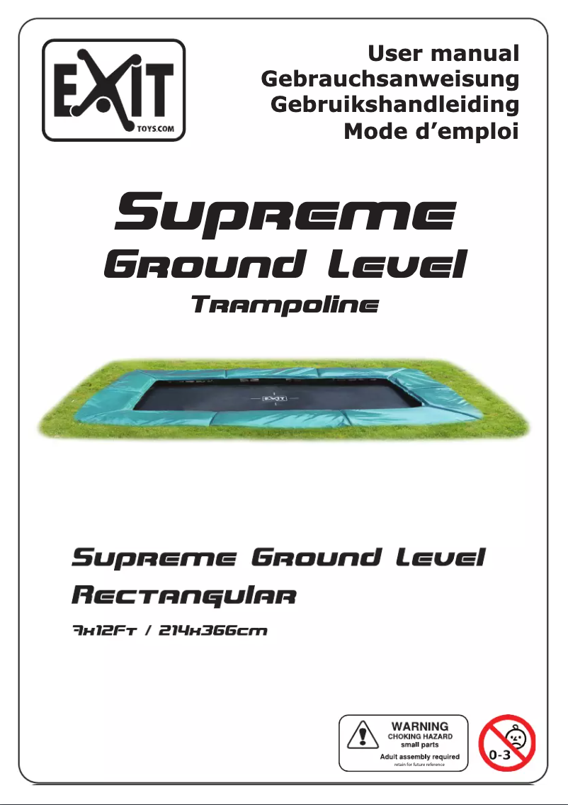 Image de la première page du manuel de l'appareil Supreme Ground Level Rectangular