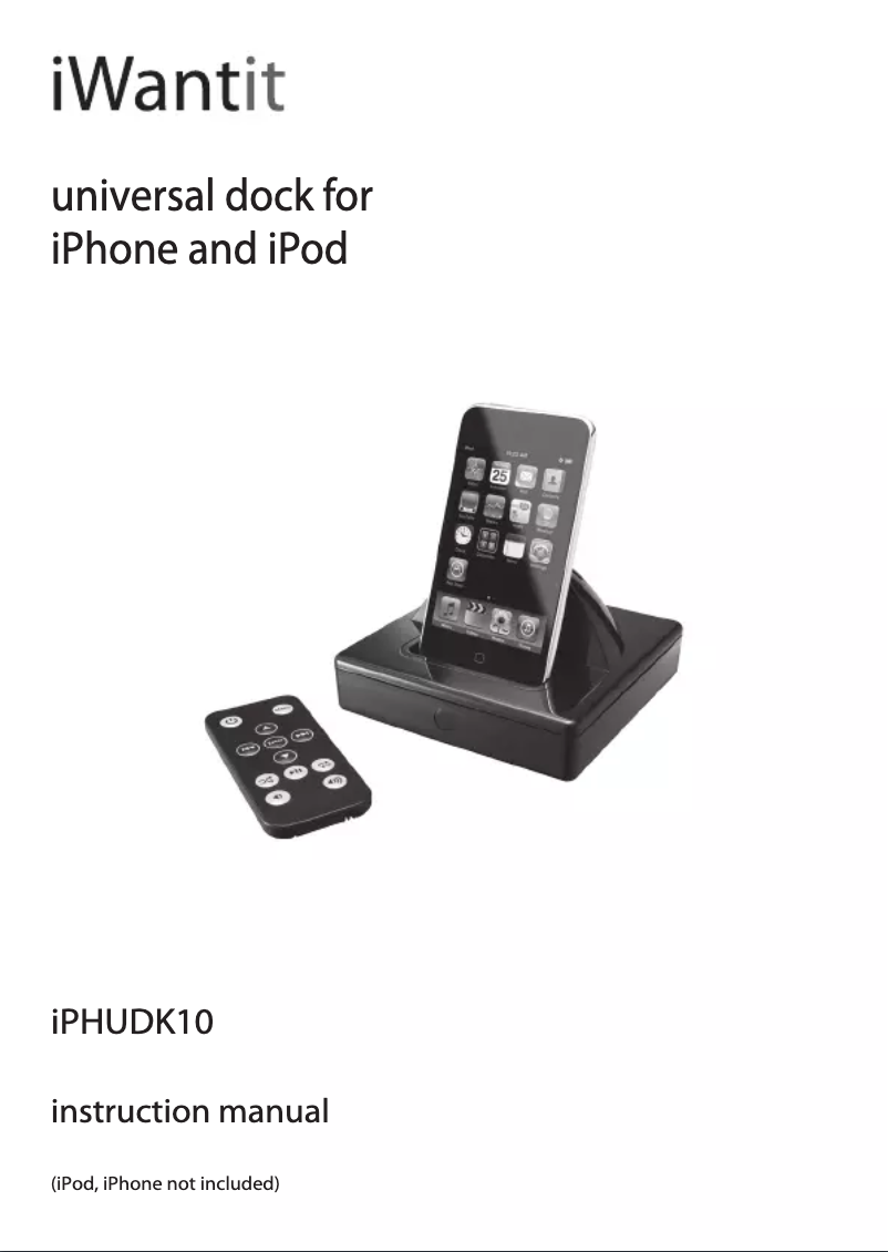 Page 1 de la notice Manuel utilisateur iWantit iPHUDK10