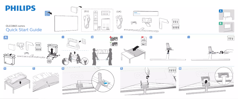 Page 1 de la notice Guide de démarrage rapide Philips 65OLED865