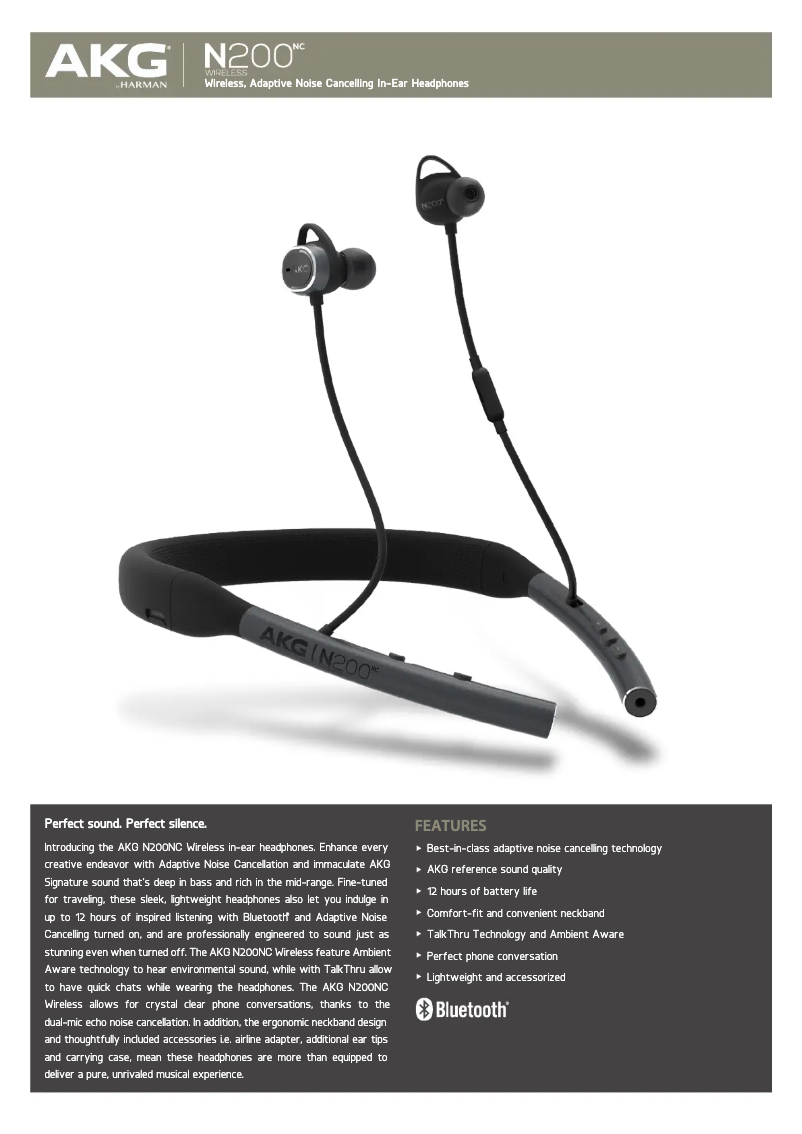 Page n°1 - Fiche technique AKG N200NC Wireless