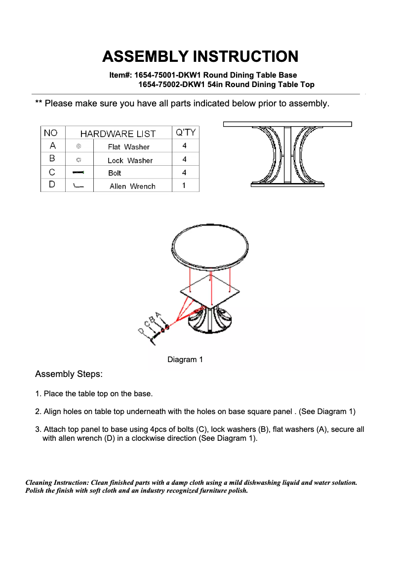 Page n°1 - Manuel utilisateur Hooker 1654-75002-DKW1