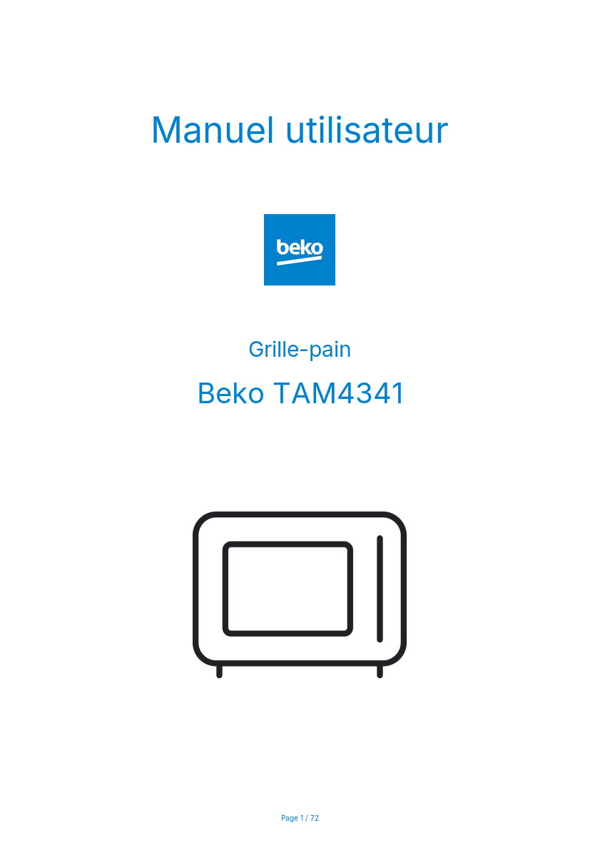 Image de la première page du manuel de l'appareil TAM4341