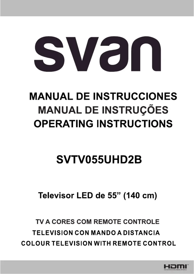 Page 1 de la notice Manuel utilisateur SVAN SVTV055UHD2B