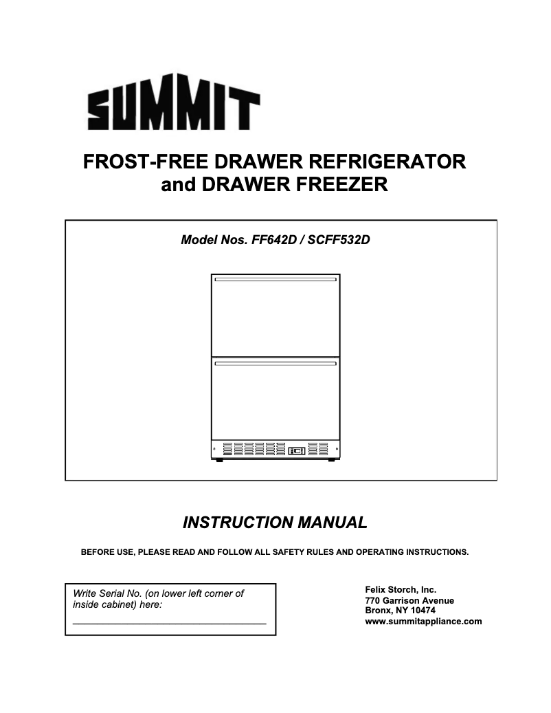 Image de la première page du manuel de l'appareil FF642D
