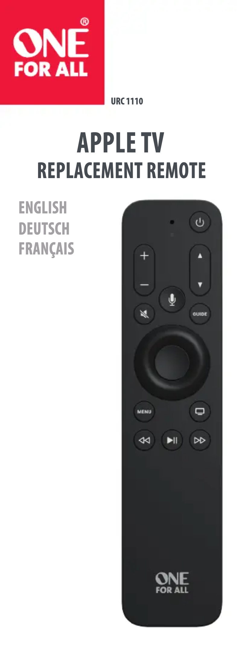 Page 1 de la notice Manuel utilisateur One for all URC 1110