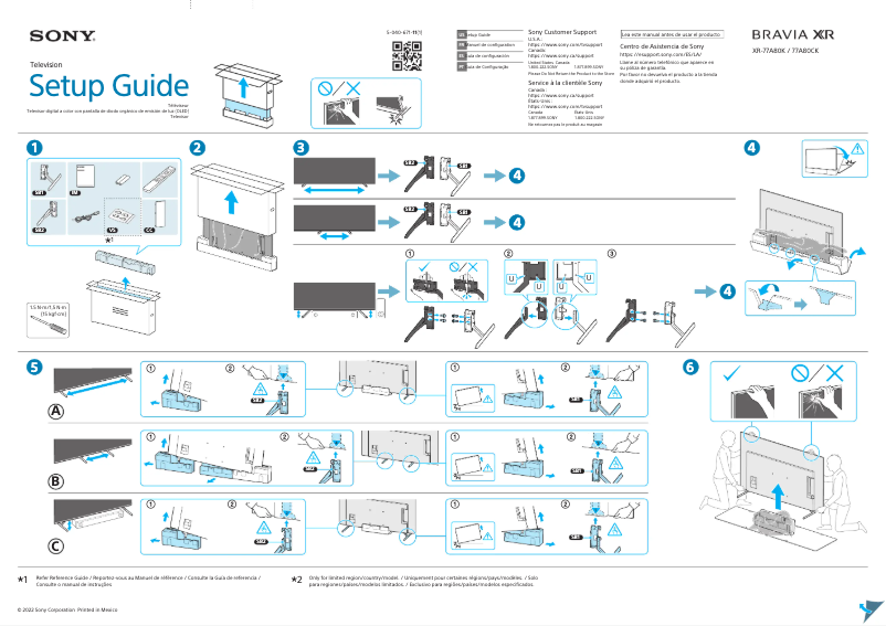 Page n°1 - Guide d'installation Sony XR-77A80K