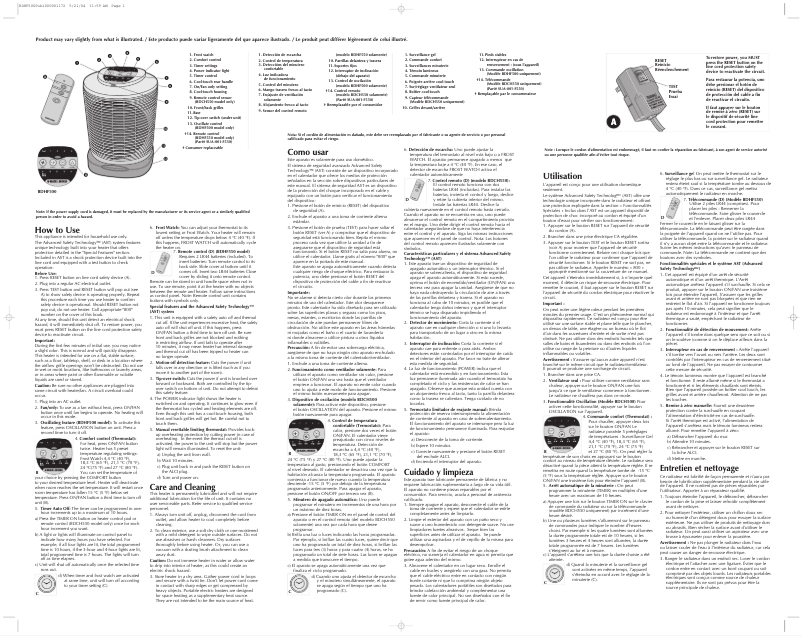 Image de la première page du manuel de l'appareil BDHF500