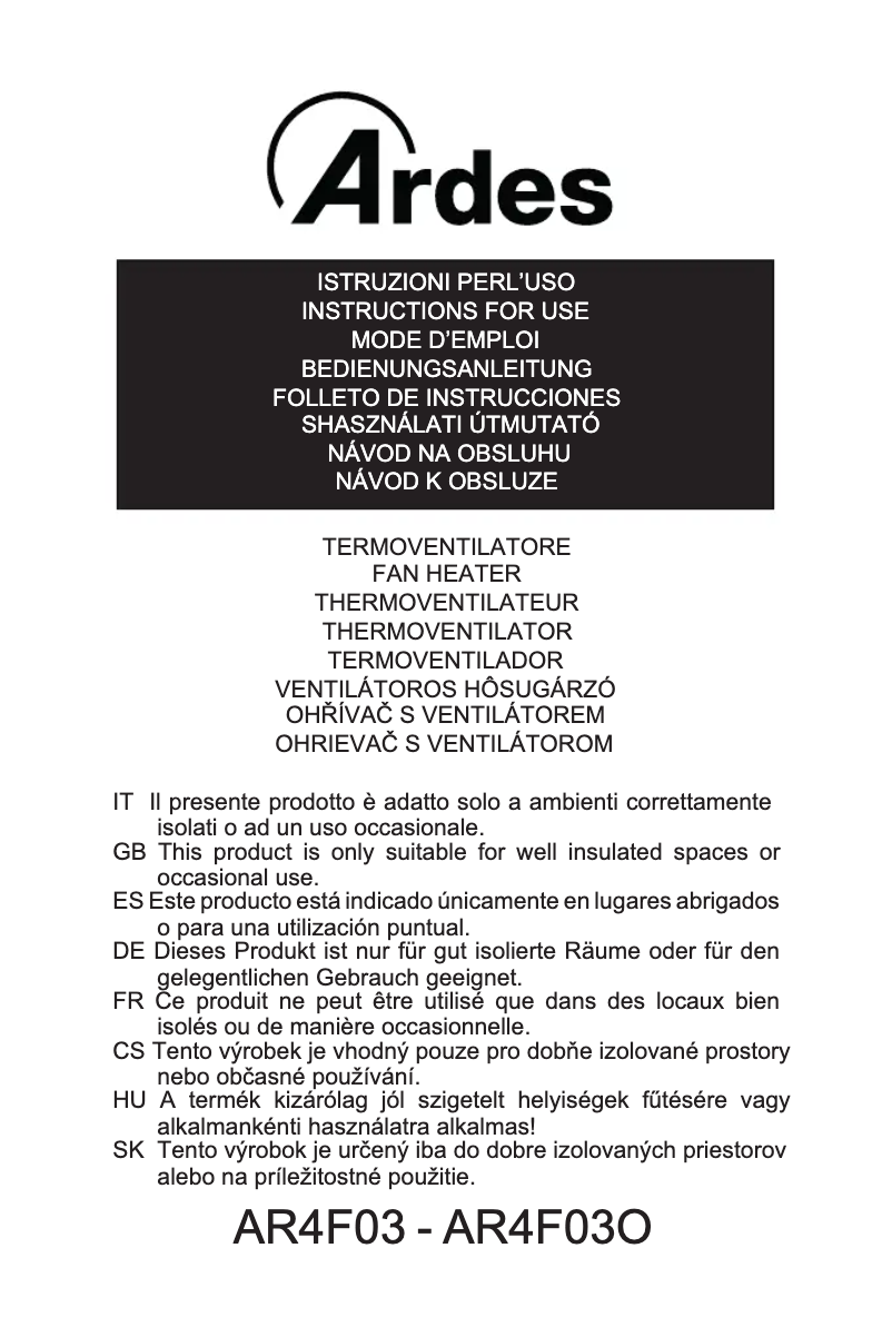 Página 1 del manual Manual de usuario Ardes AR4F03O