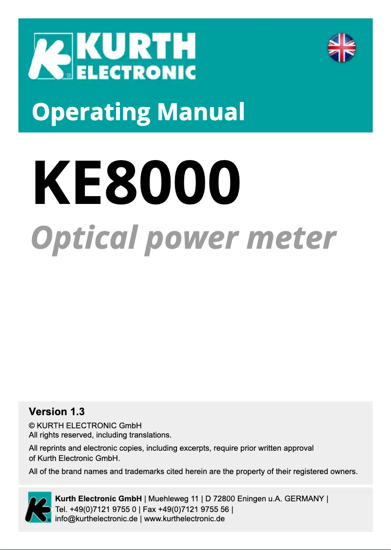 Página 1 del manual Manual de usuario Kurth Electronic KE8200