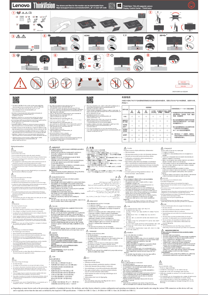 Image de la première page du manuel de l'appareil ThinkVision T24v-20