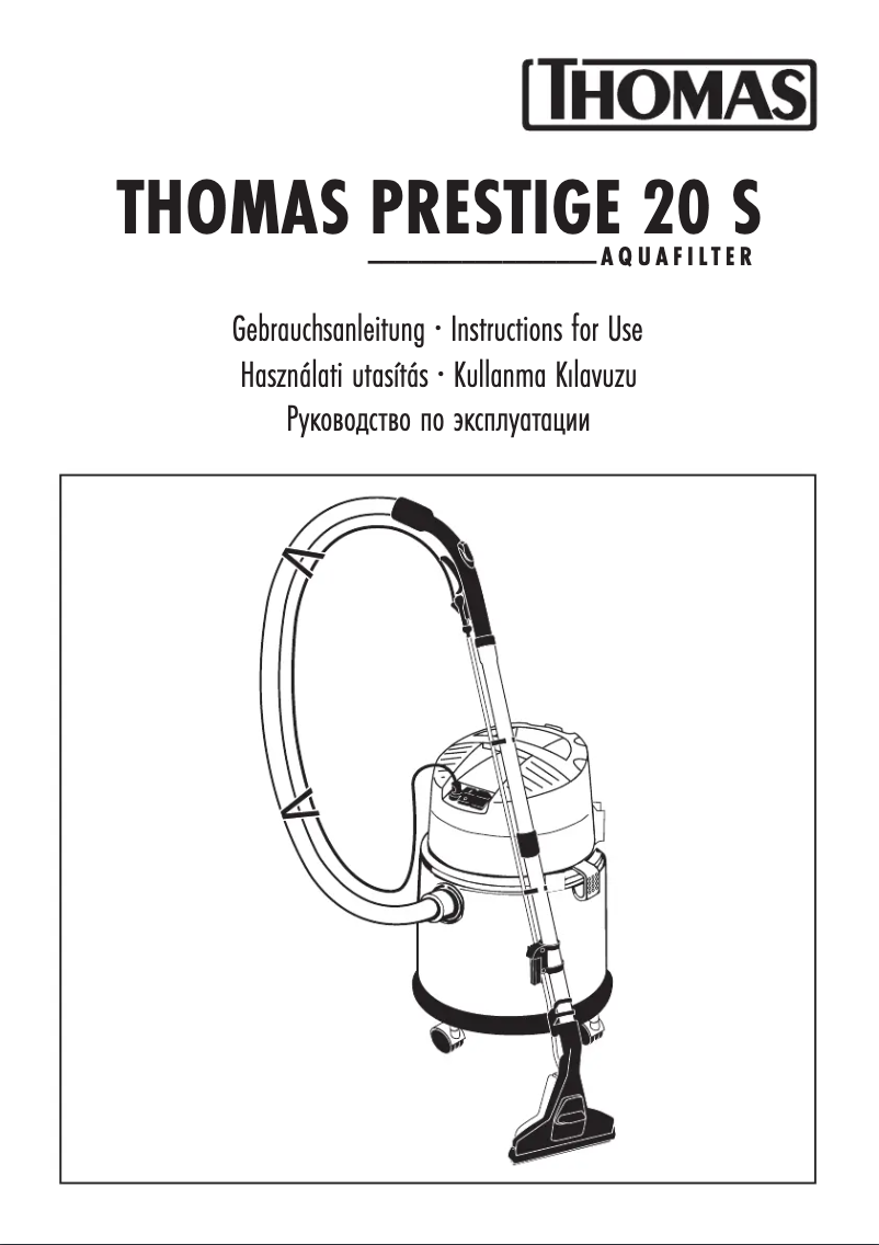 Page 1 de la notice Manuel utilisateur Thomas Prestige 20 S