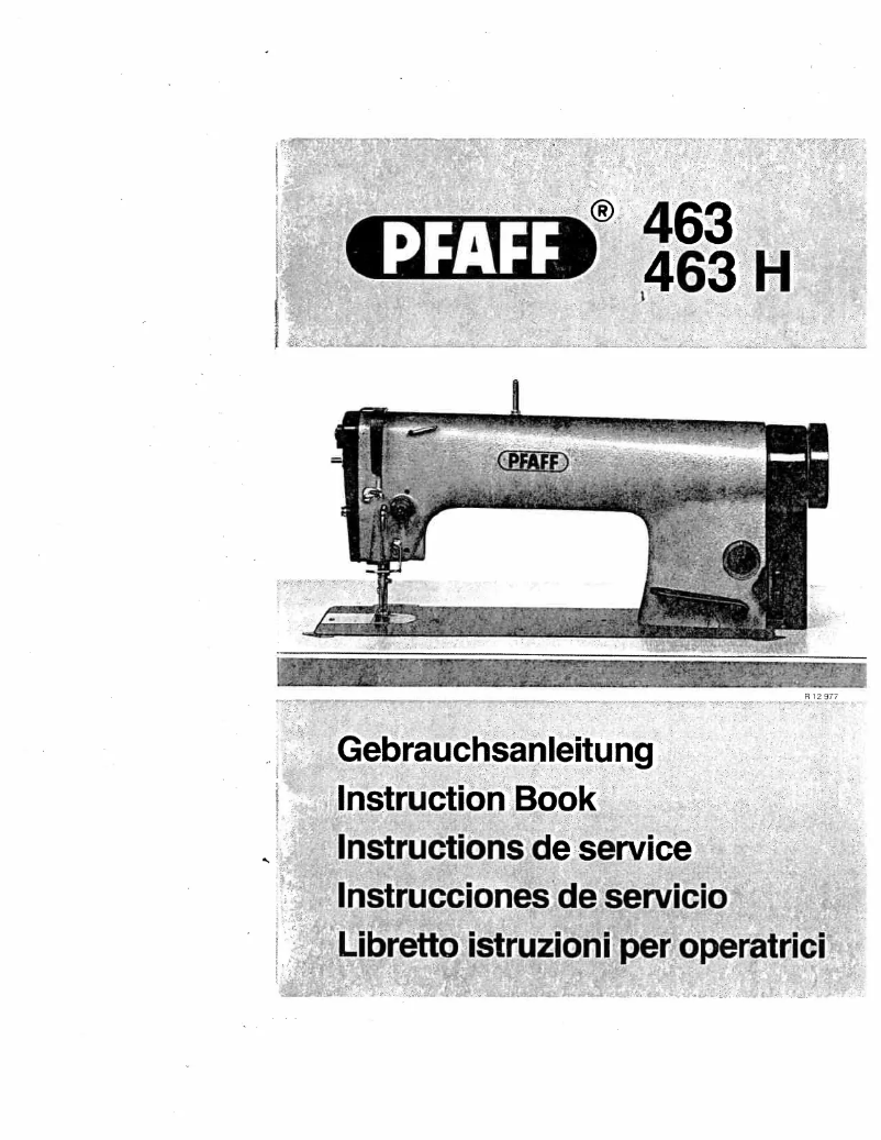 Page 1 of the manual User Manual Pfaff 463