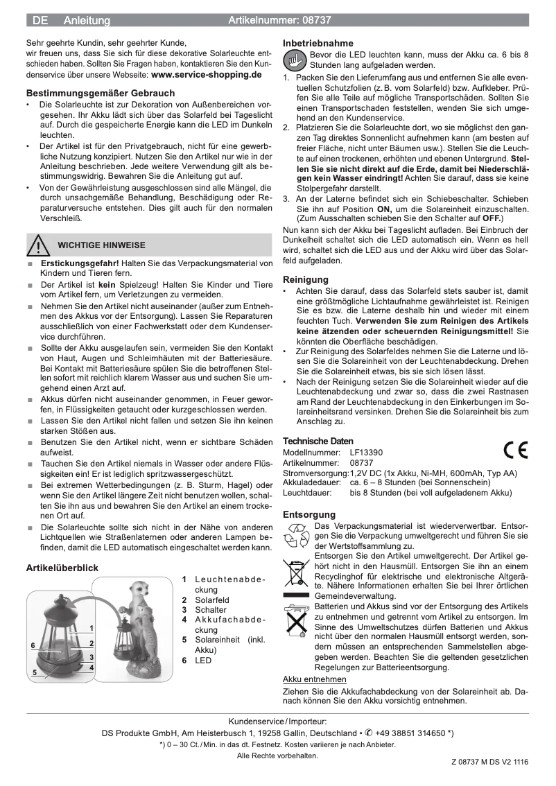 Page 1 de la notice Manuel utilisateur EasyMaxx 08737