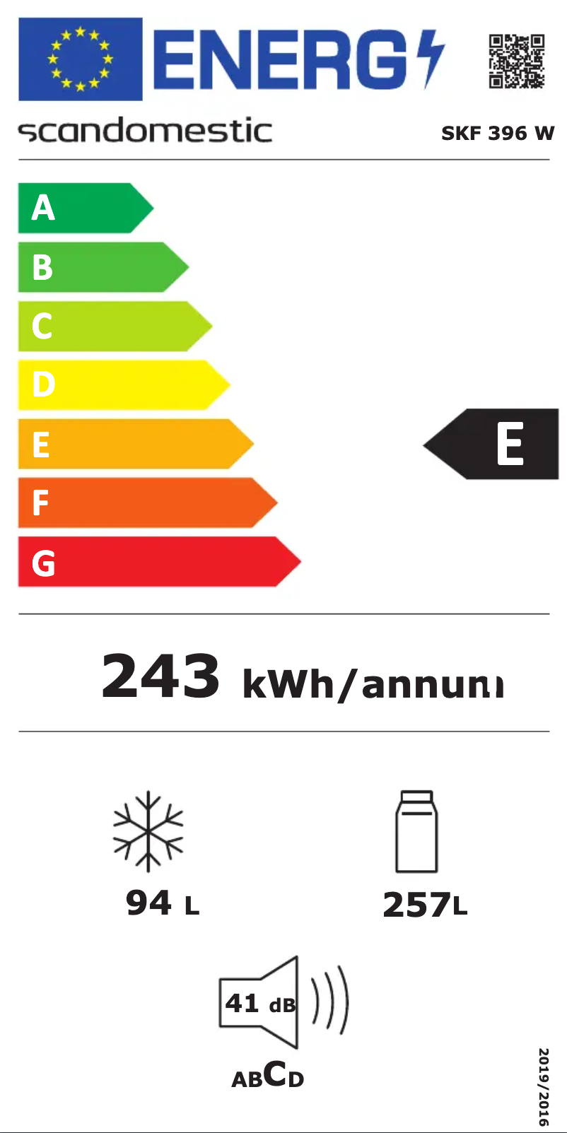 First page image of the manual for SKF 396 W