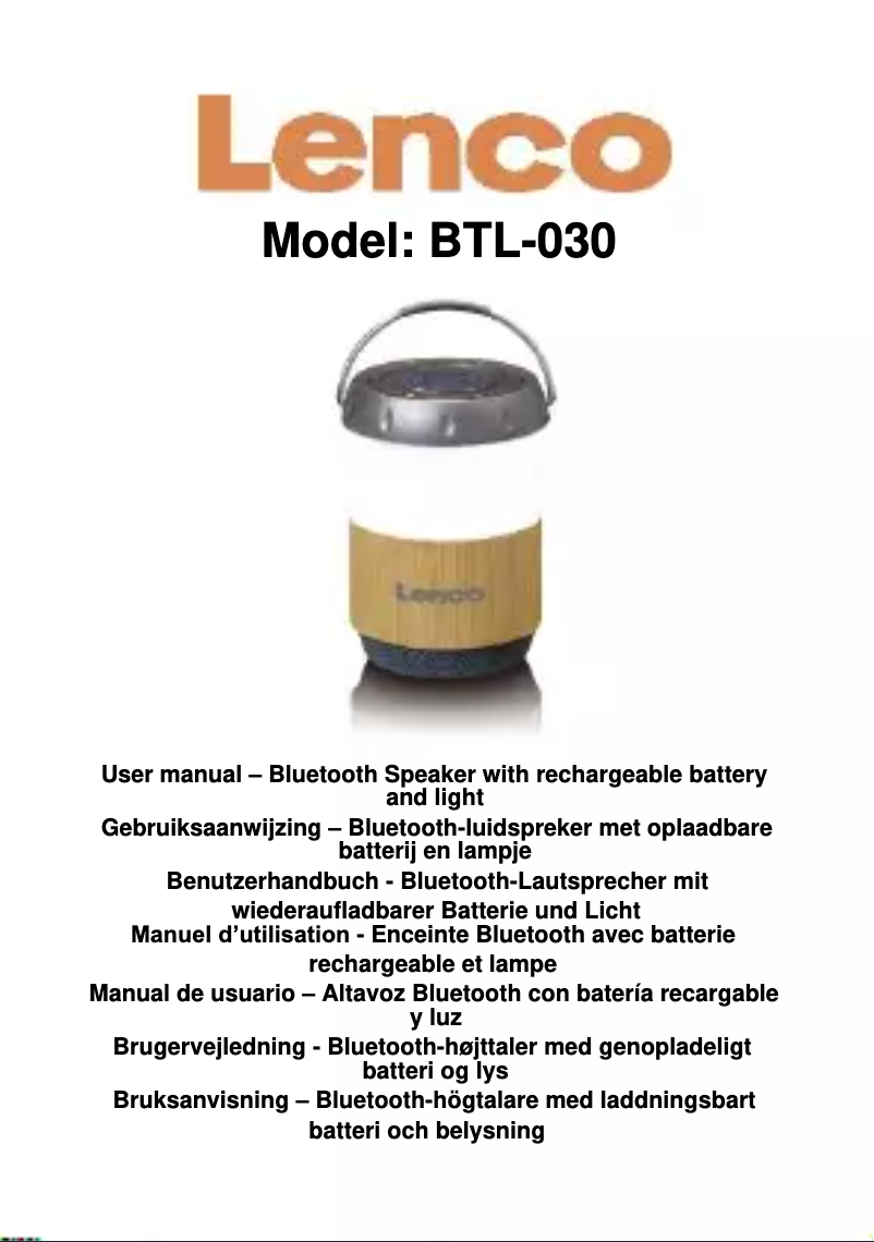 Image de la première page du manuel de l'appareil BTL-030