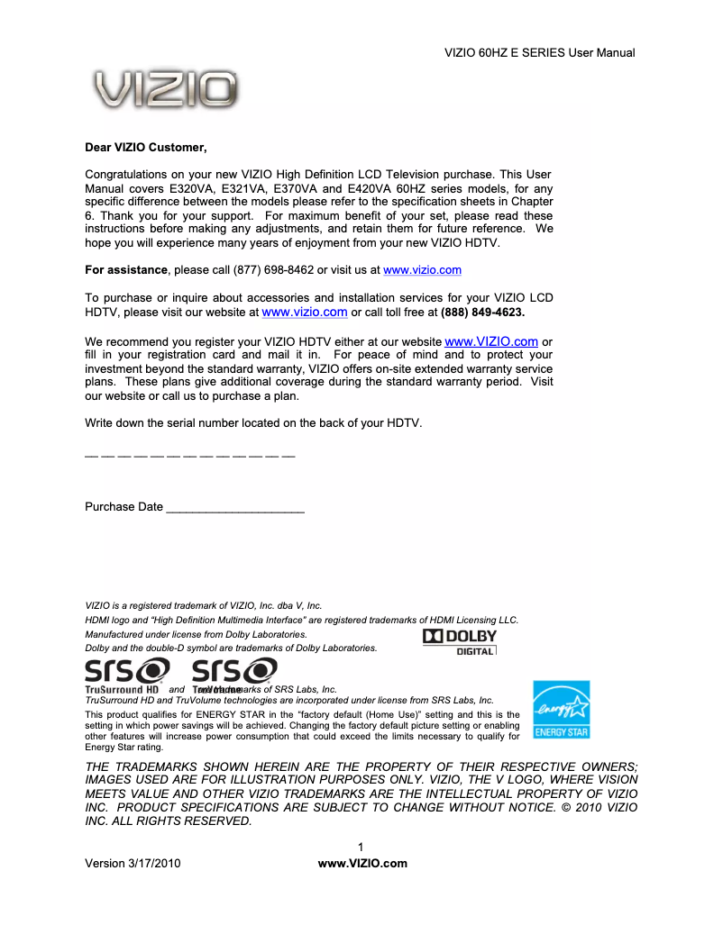 Image de la première page du manuel de l'appareil E370VA