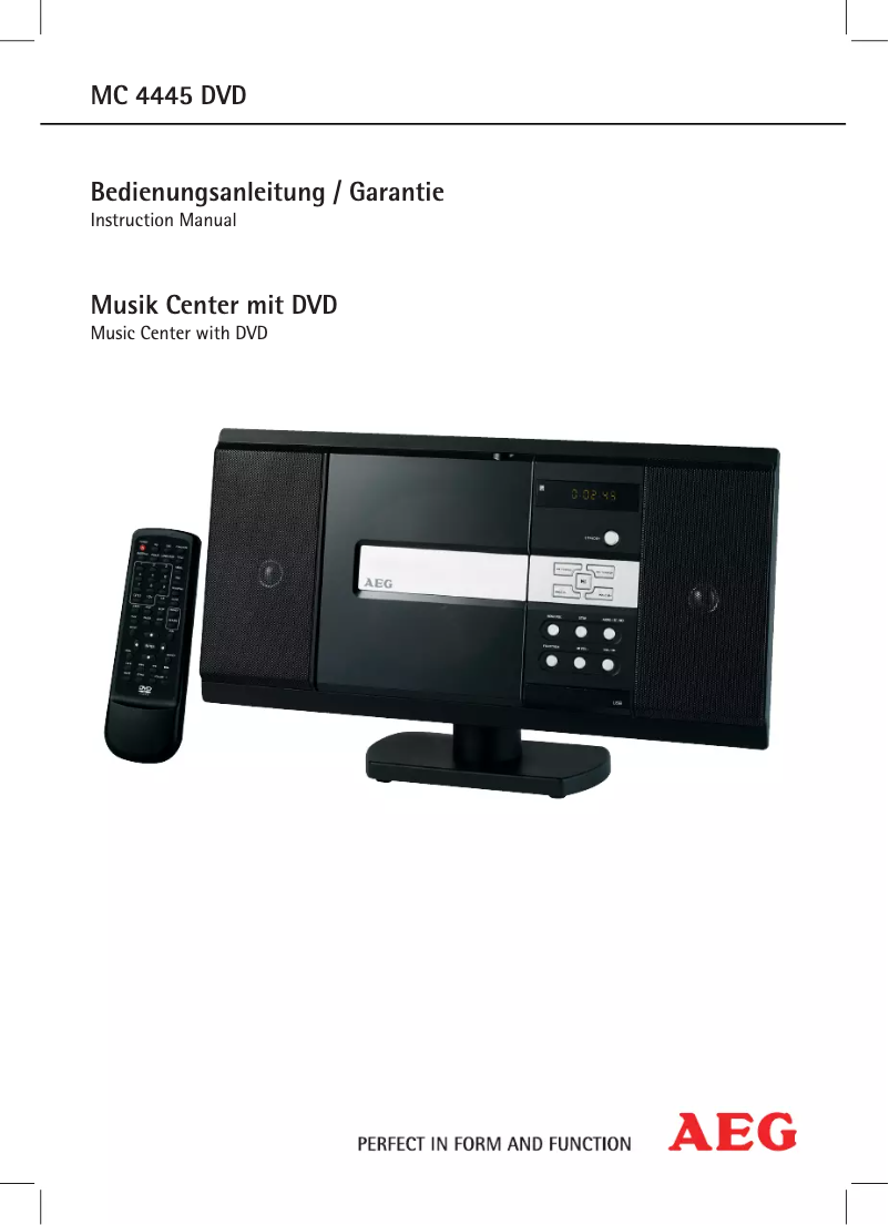 Page 1 de la notice Manuel utilisateur AEG MC 4445 DVD