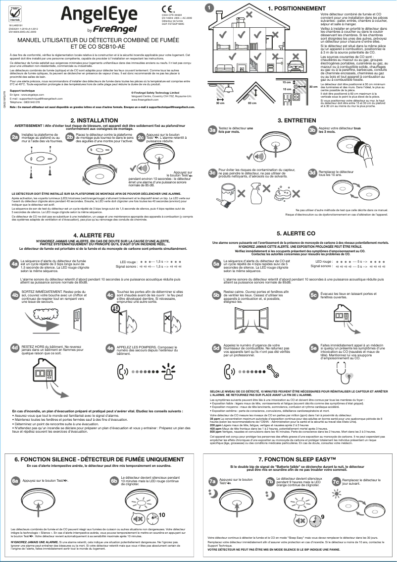 Page 1 de la notice Manuel utilisateur AngelEye SCB10-AE-BNLR