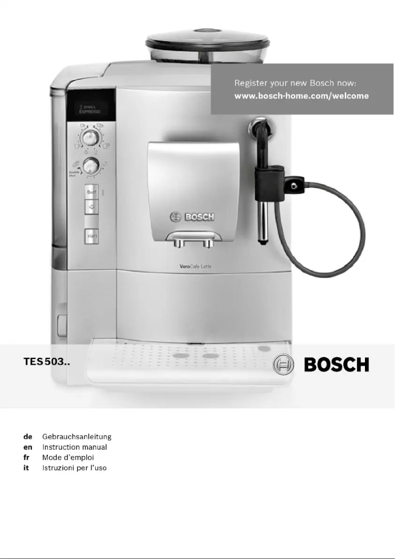 Page n°1 - Manuel utilisateur Bosch VeroCafe Latte TES50358DE