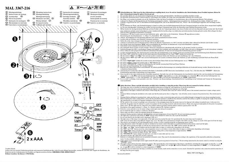 Page 1 de la notice Manuel utilisateur Briloner Verb