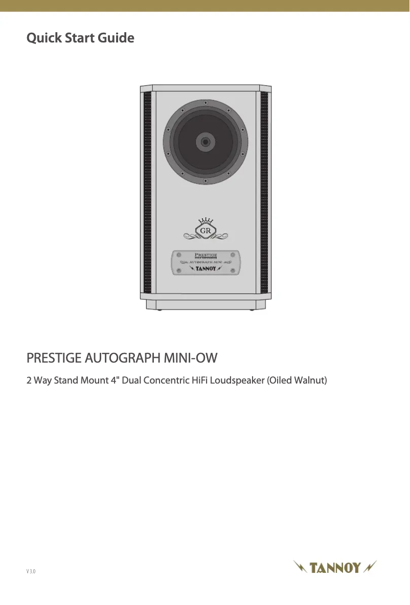 Page 1 de la notice Guide de démarrage rapide Tannoy AUTOGRAPH MINI-OW