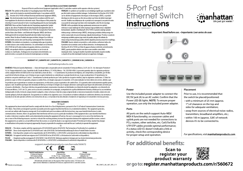 Page 1 de la notice Manuel utilisateur Manhattan 560672