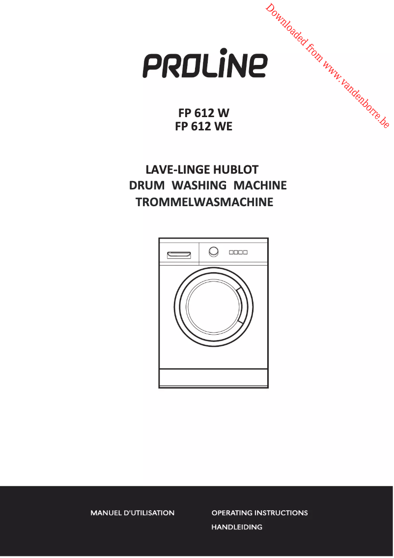 Page 1 de la notice Manuel utilisateur Proline FP 612WE