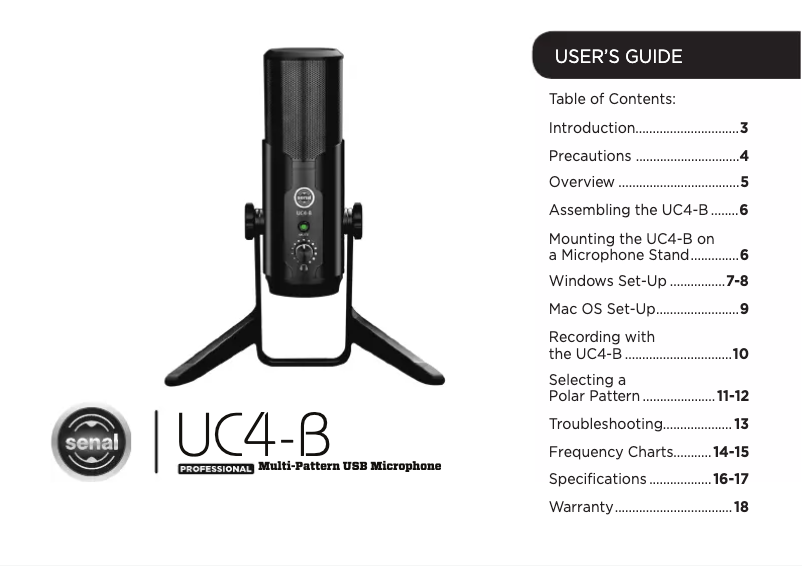 Image de la première page du manuel de l'appareil UC4-B