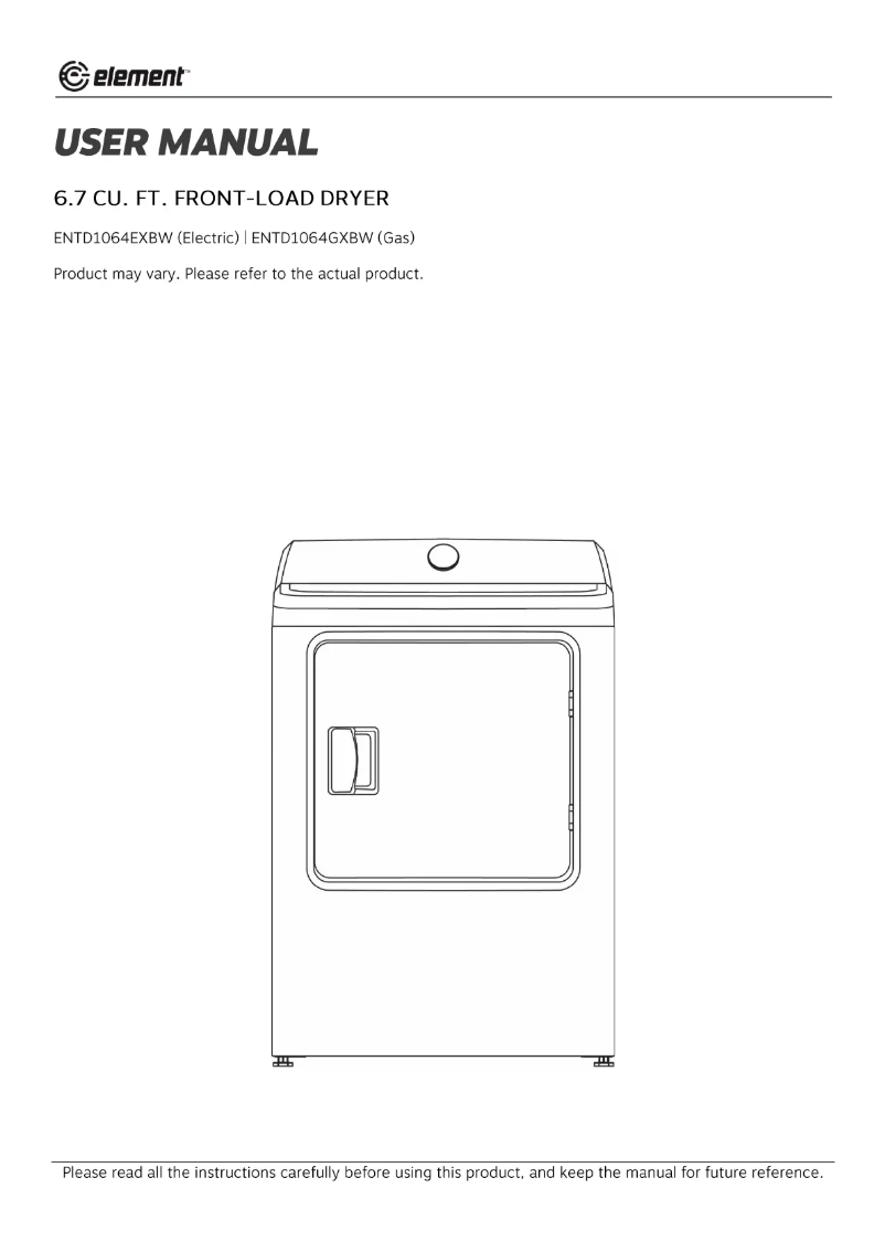 Image de la première page du manuel de l'appareil ENTD1064GXBW