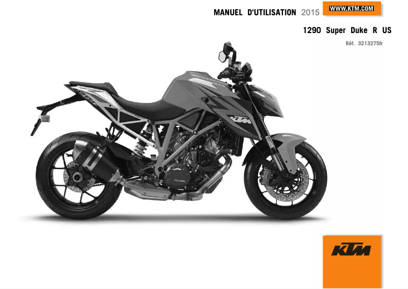Image de la première page du manuel de l'appareil 1290 Super Duke R (2015)