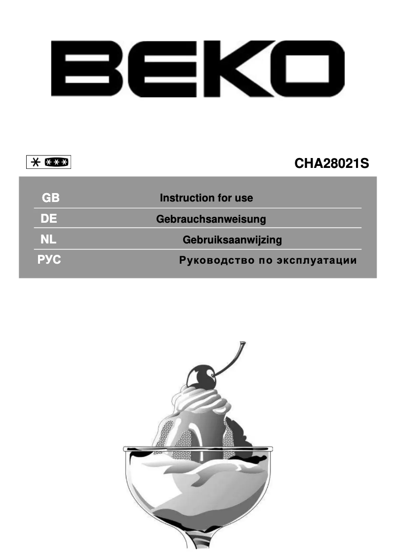 Page n°1 - Manuel utilisateur Beko CHA 28021