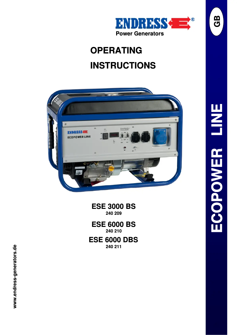 Page n°1 - Manuel utilisateur Endress ESE 6000 BS