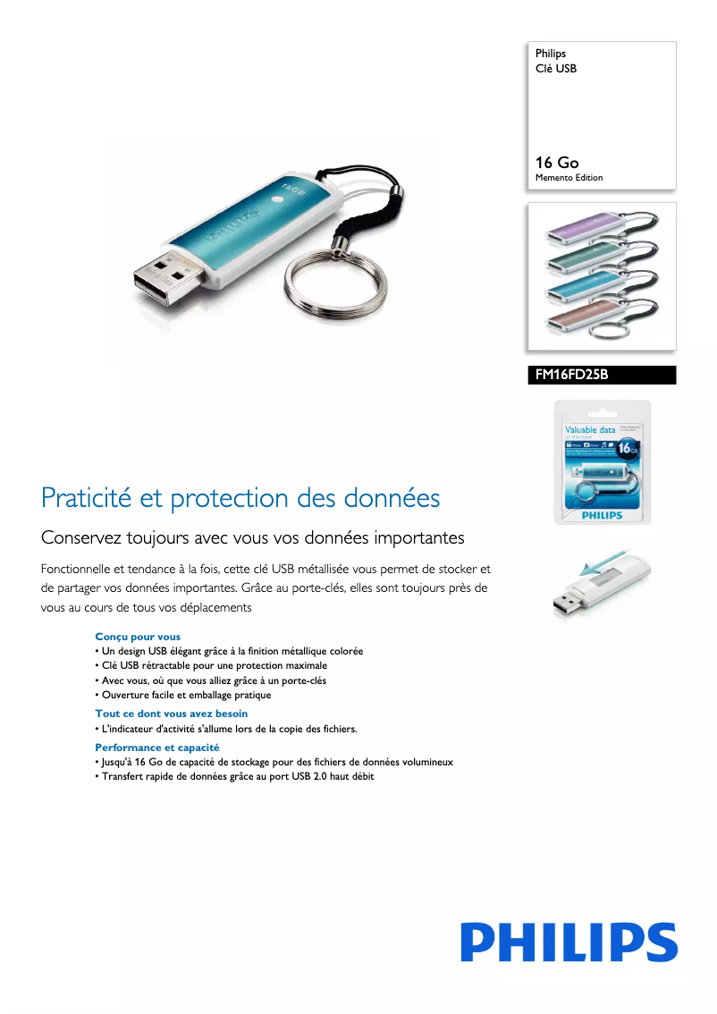 Página 1 del manual Ficha técnica Philips FM16FD25B