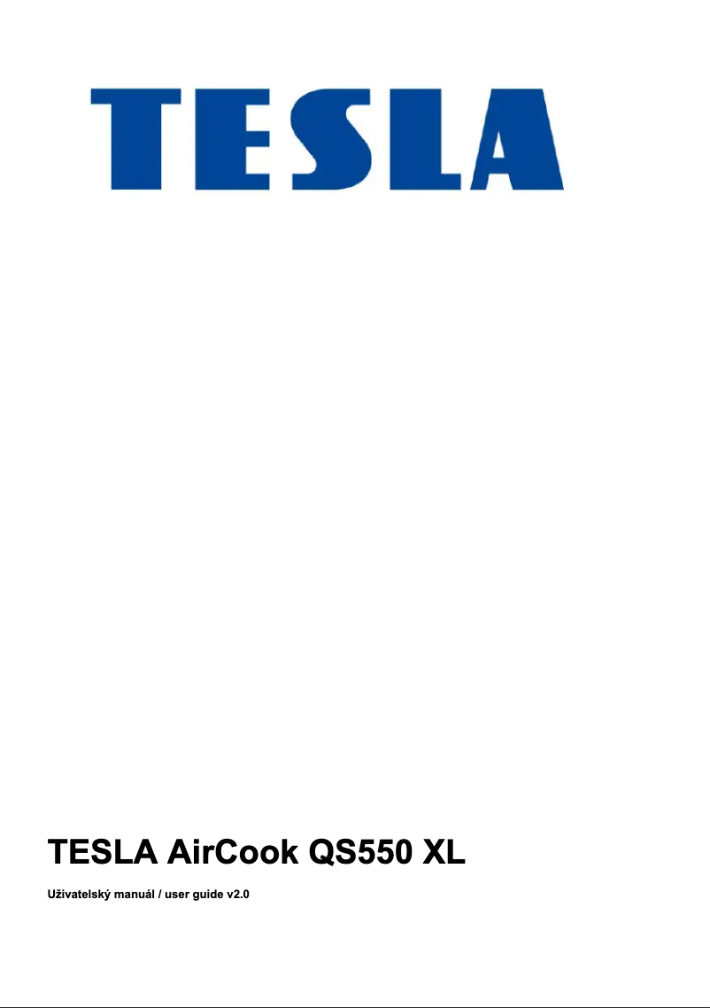 Page 1 de la notice Manuel utilisateur Tesla AirCook & Steam QS550 XL
