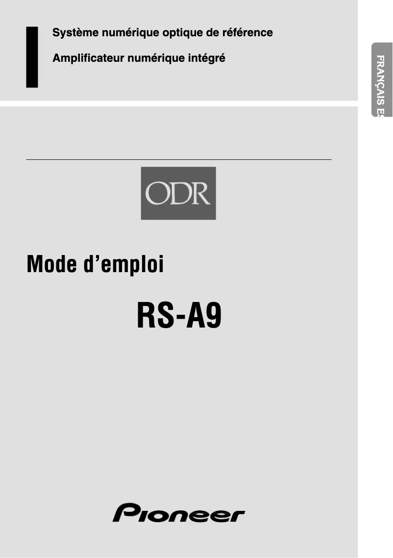 Page n°1 - Manuel utilisateur Pioneer RS-A9