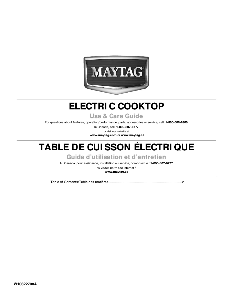 Page 1 de la notice Manuel utilisateur Maytag MEC7430BW