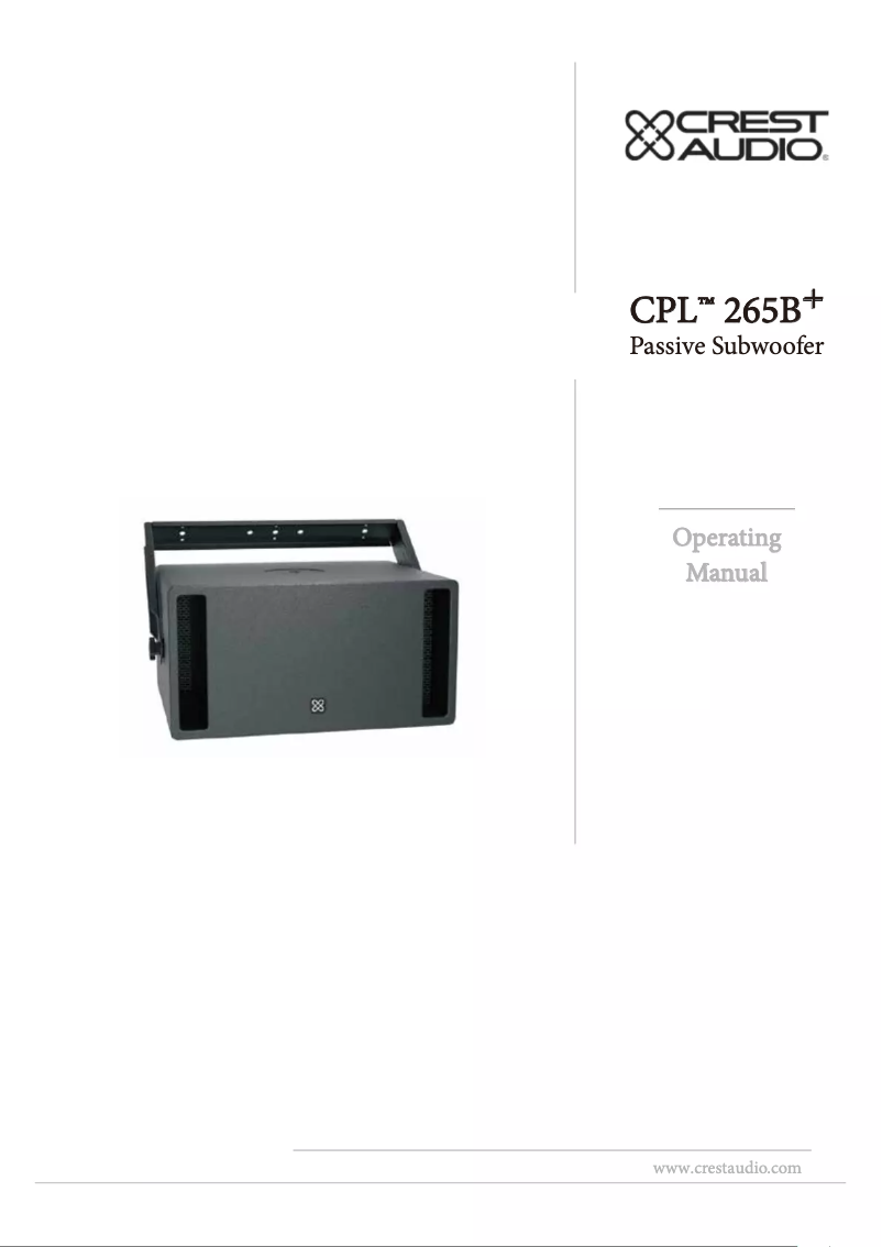 Image de la première page du manuel de l'appareil CPL 265B+