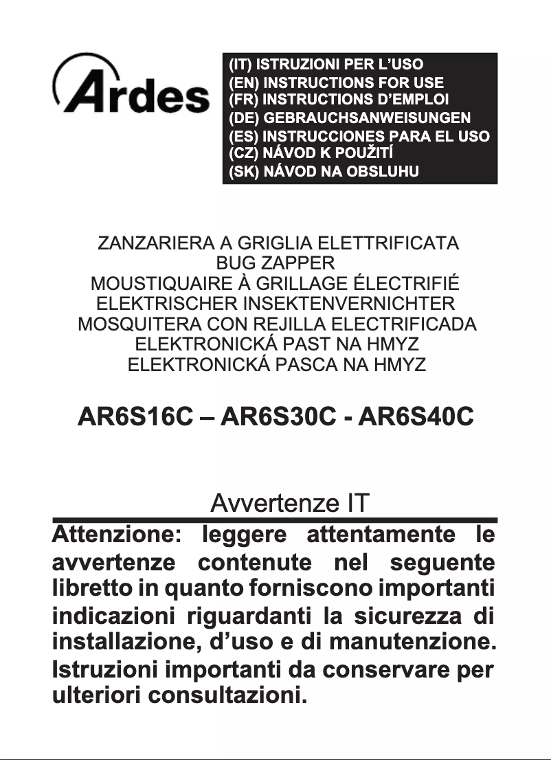 Page 1 de la notice Manuel utilisateur Ardes AR6S16C