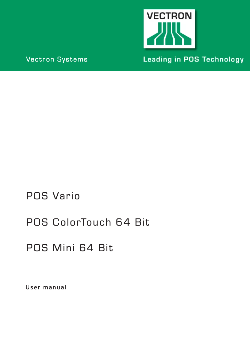 Page n°1 - Manuel utilisateur Vectron POS Vario