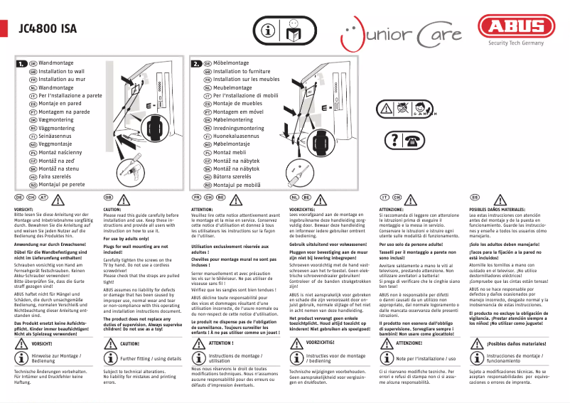 Image de la première page du manuel de l'appareil JC4800 ISA